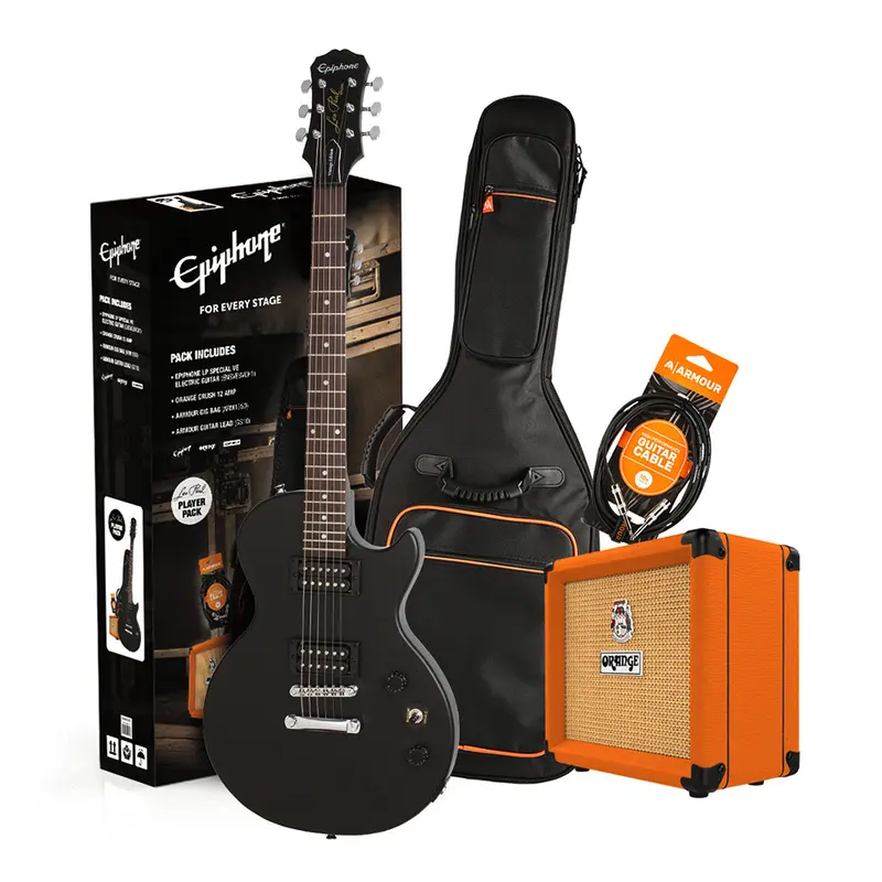 Epiphone LP Special E1 Ebony w/Crush & ACCES