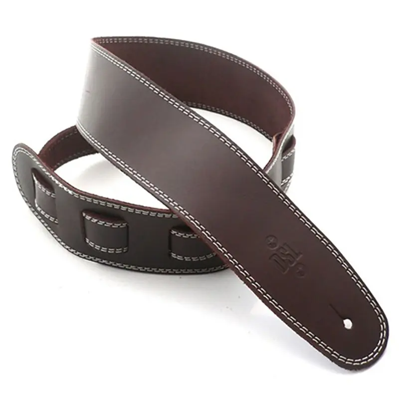 DSL SGE25-17-3 Strap 2.5" Single Ply Brown with Beige Stitch