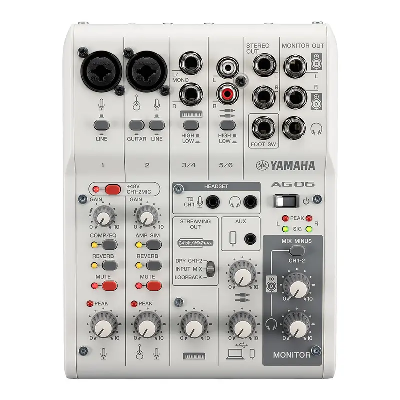 Yamaha AG06 MK2 6 Channel Mixer/Interface - White