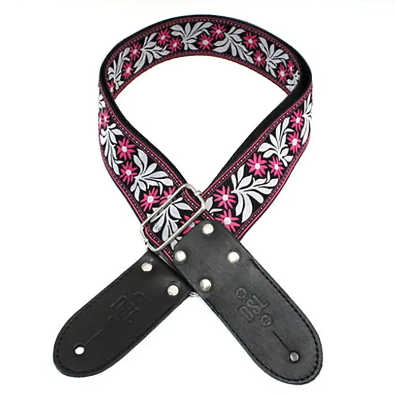 DSL JAC20-FLOWER-FUSCHIA 2" Strap Jacquard Weave - Flower Fuschia