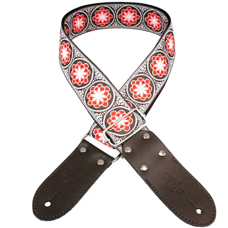 DSL JAC20-FLOWER-RED Strap 2" Jacquard Weave - Flower Red