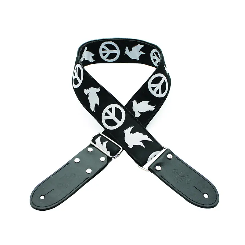 DSL JAC20-PEACE-BLACK Strap 2" Jacquard Weave Peace Black