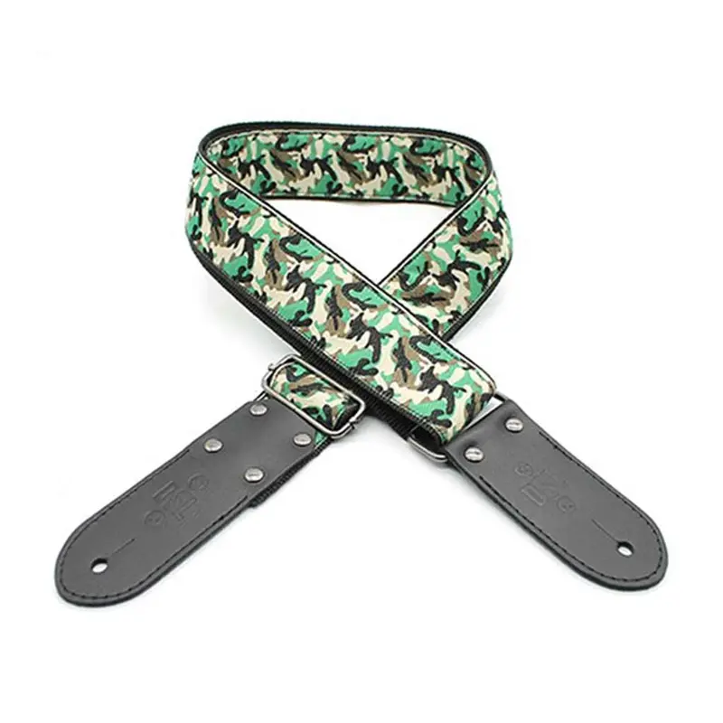 DSL Jacquard Weaving Guitar Strap - 2" CAMO GREEN