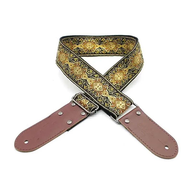 DSL Jacquard Weaving Guitar Strap - 2" Gold