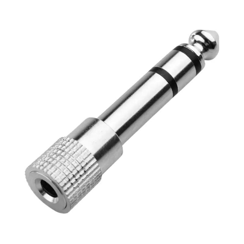 AMS Headphone Adaptor 6.35mm Stereo Jack Plug (M) to 3.5mm Stereo(F) - Silver