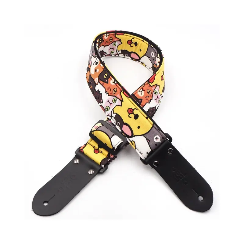 DSL 2" Handmade Printed Fabric Guitar Strap - Cats & Dogs