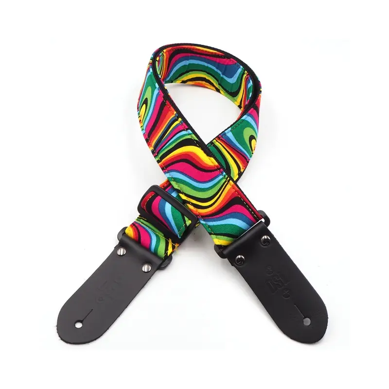 DSL 2" Handmade Printed Fabric Guitar Strap - Swirl