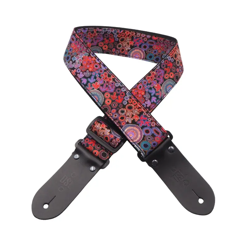 DSL 2" Indigenous Handmade Fabric Guitar Strap - Emu Dreaming