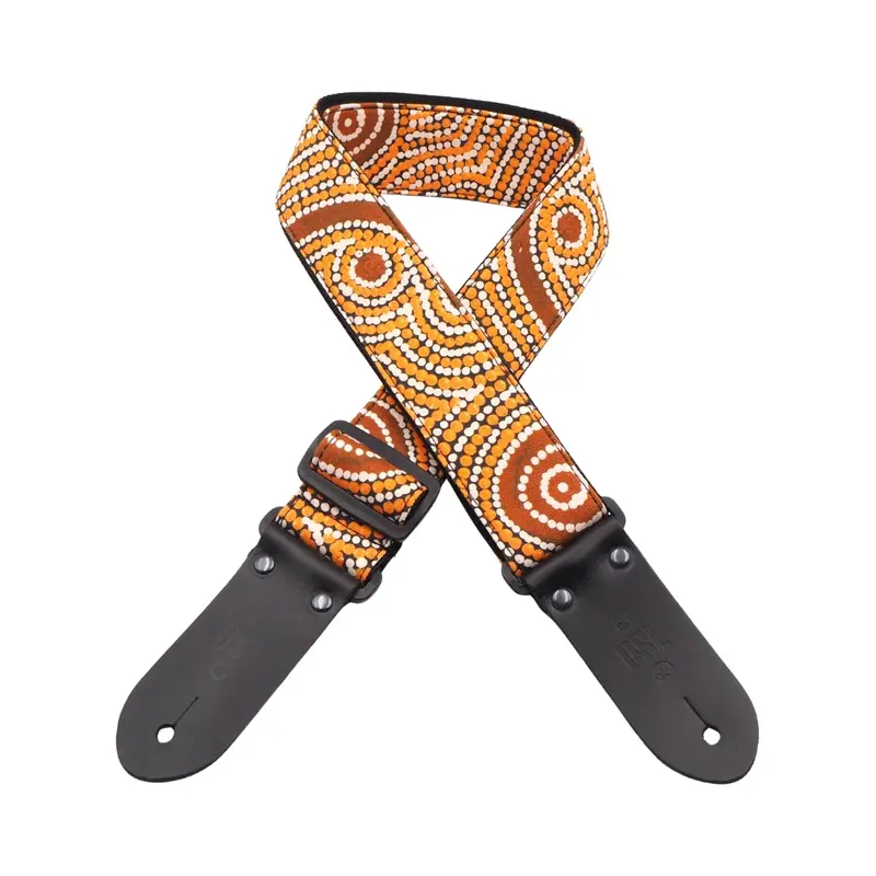 DSL 2" Indigenous Handmade Fabric Guitar Strap - Goanna Dreaming