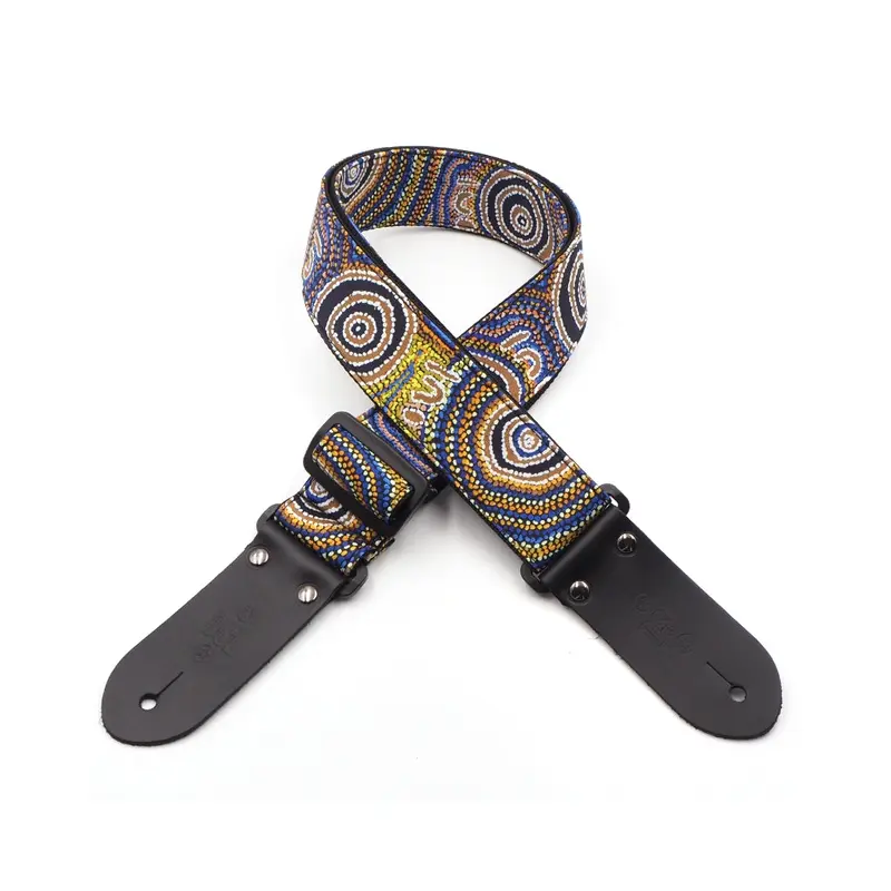 DSL 2" Indigenous Handmade Fabric Guitar Strap - Mina Mina Dreaming