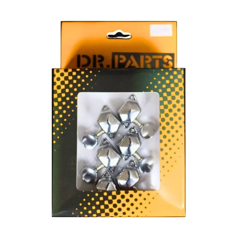 Dr Parts 645 - Chrome Plated Round Vintage Button Machine Head Pack