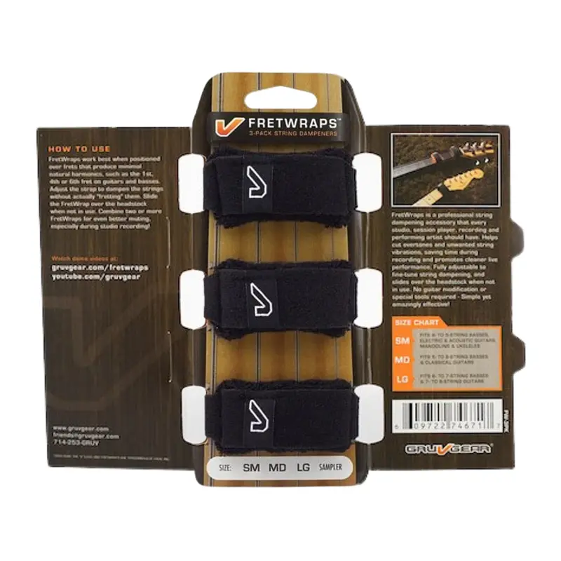 Gruv Gear Fretwraps 3 Pack - Black (Medium)