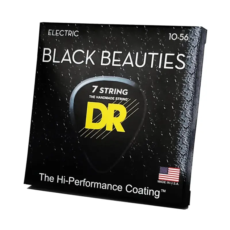 DR Black Beauties K3 Coated Electric Guitar Strings - 7-String Medium 10-56