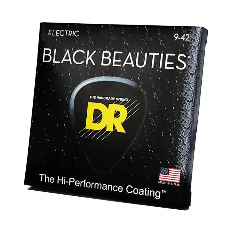 DR Black Beauties K3 Coated Electric Guitar Strings - Light 9-42