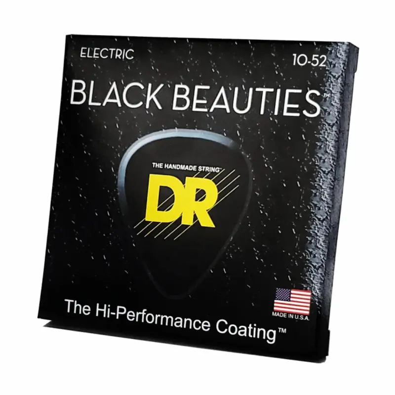 DR Black Beauties K3 Coated Electric Guitar Strings - Medium to Heavy 10-52