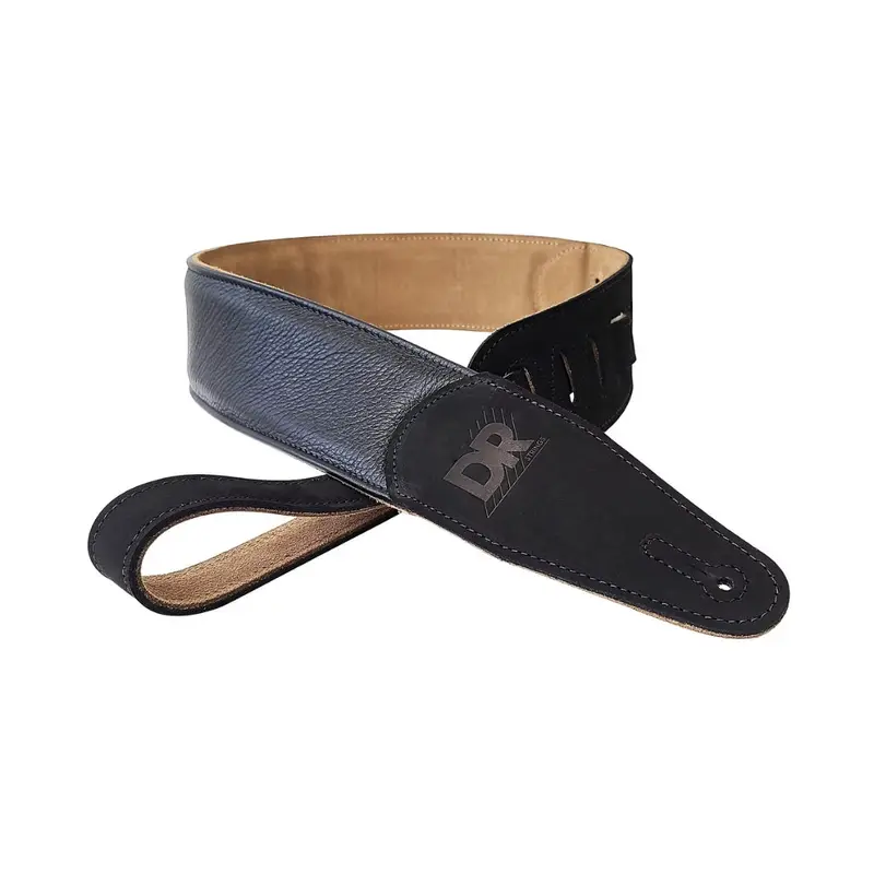 DR Butter-Soft Guitar Leather Straps - Black