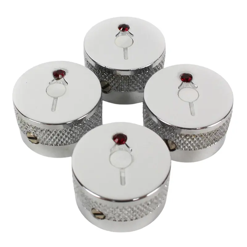 Gretsch Knobs, Arrow Logo with Jewel, Chrome (Set of 4)