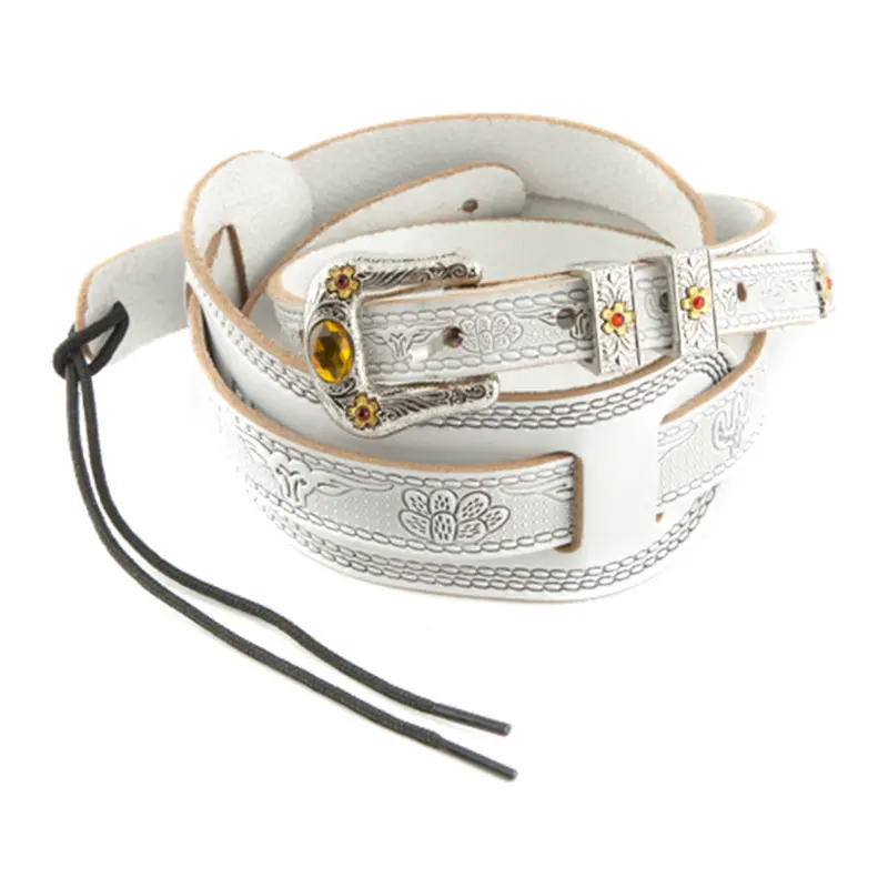 Gretsch Vintage Tooled Leather Strap - White