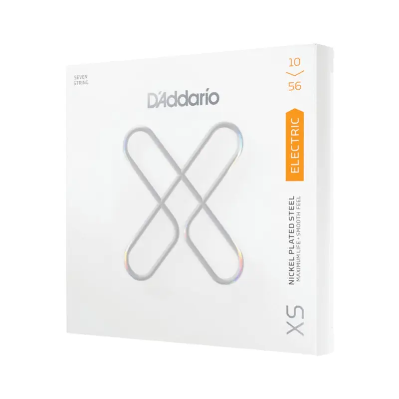 D'Addario XSE1056 XS Nickel-plated Steel Coated Electric Guitar Strings - .010-.056 7-String Regular