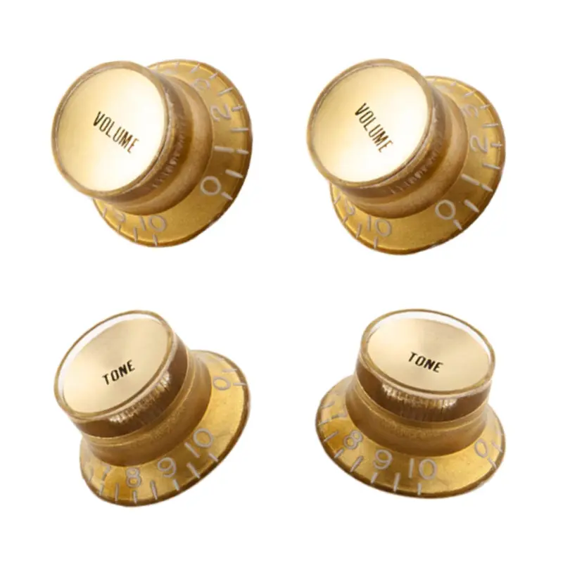 Gibson Top Hat Knobs W/Gold Metal Insert - Gold - 4 Pack