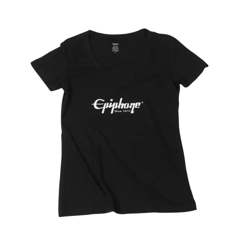 The Epiphone Logo Women's V-Neck Tee - Black Medium