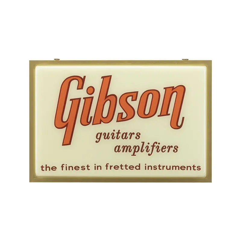 The Gibson Custom Logo LED Gold Sign