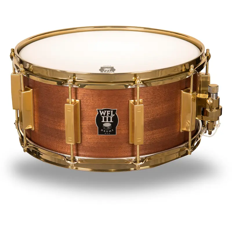 WFLIII Drums Classic Wood Mahogany Snare Drum With Gold Hardware