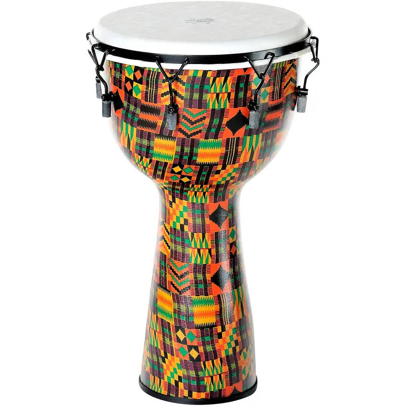 X8 Drums Kente Cloth Key-Tuned Djembe with Synthetic Head