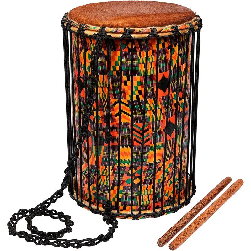 X8 Drums Kente Cloth Dundun with Sticks