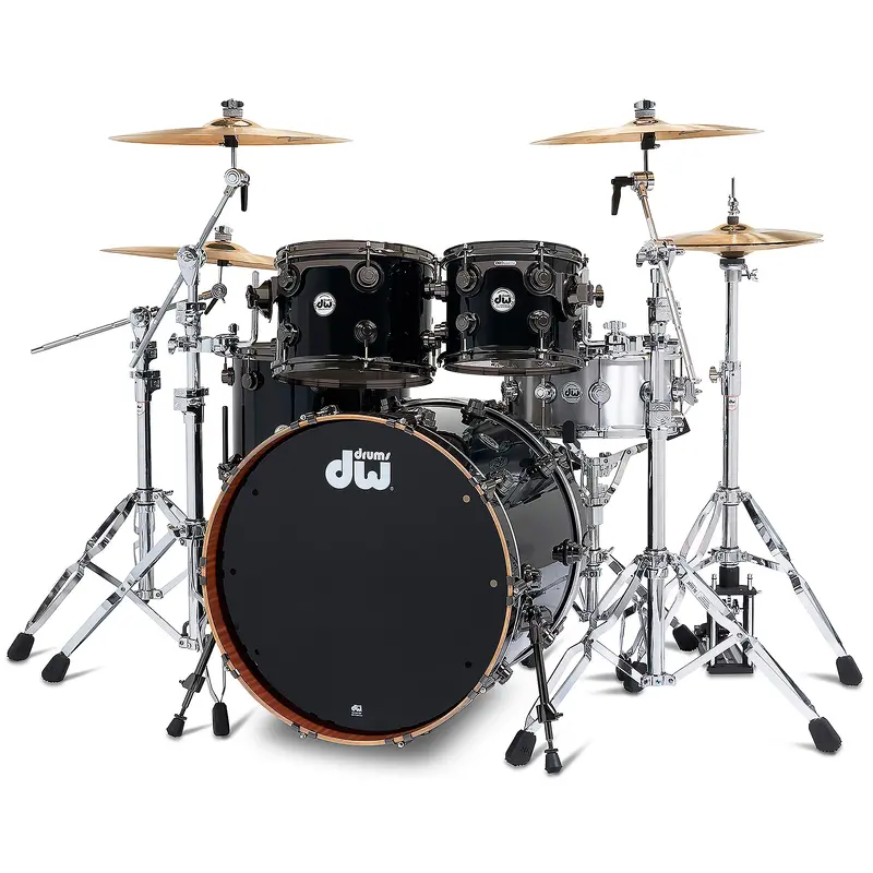 DW Collector's Series 4-Piece Maple/Mahogany Finish Ply Shell Pack with Black Nickel Hardware