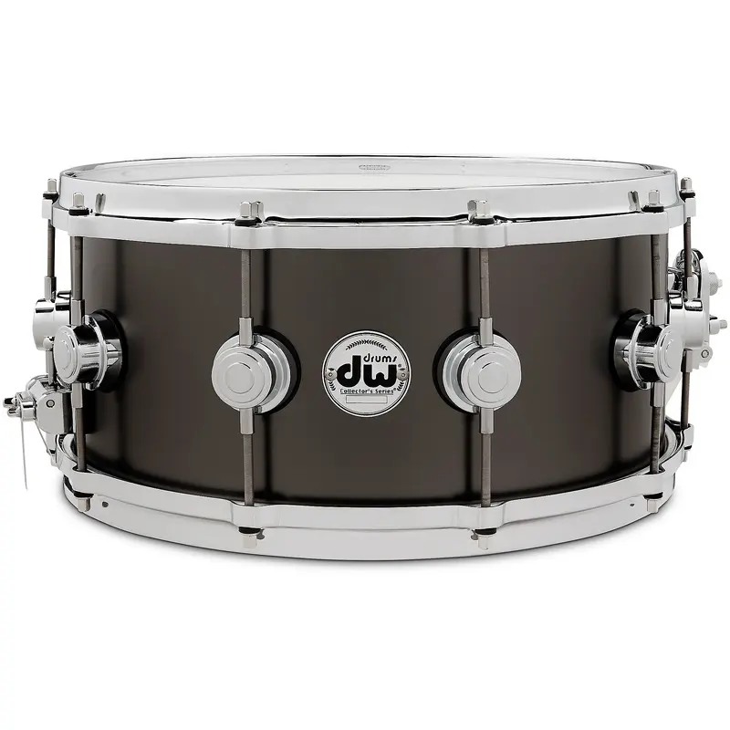DW Collector's Series Satin Black Over Brass Snare Drum With Die Cast Hoops