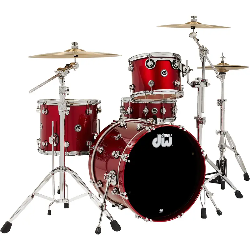 DW DWe Wireless Acoustic-Electronic Convertible 4-Piece Drum Set Bundle With 20" Bass Drum, Cymbals and Hardware