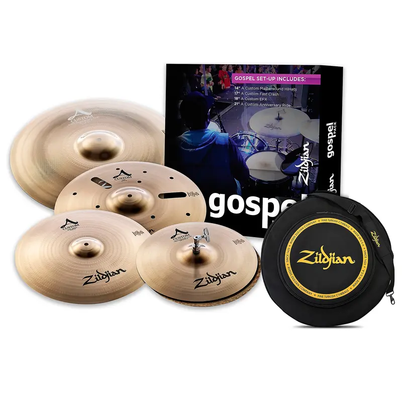 Zildjian A Custom Series Cymbal Pack Gospel With Free Bag