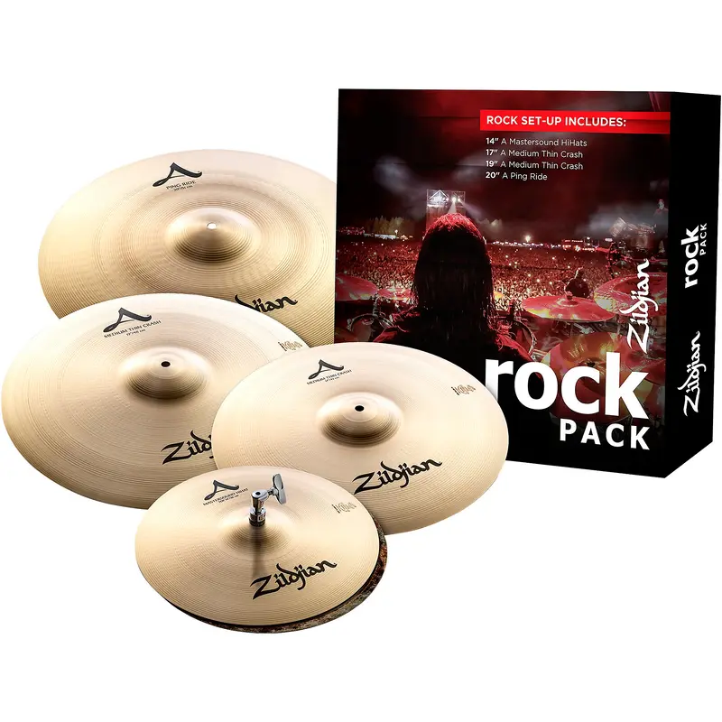 Zildjian A Series Cymbal Pack Rock With Free 17" Crash