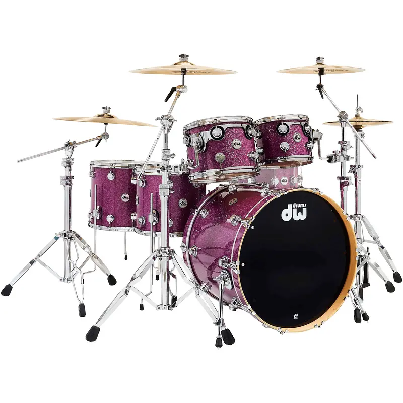 DW 5-Piece Collectors SSC Maple Finish Ply Shell Pack with 22 in. Bass Drum - Purple Glass