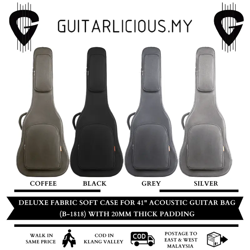 Deluxe Fabric Soft Case for 40 / 41 inch Acoustic Guitar Bag (B-1818) with 20mm thick padding