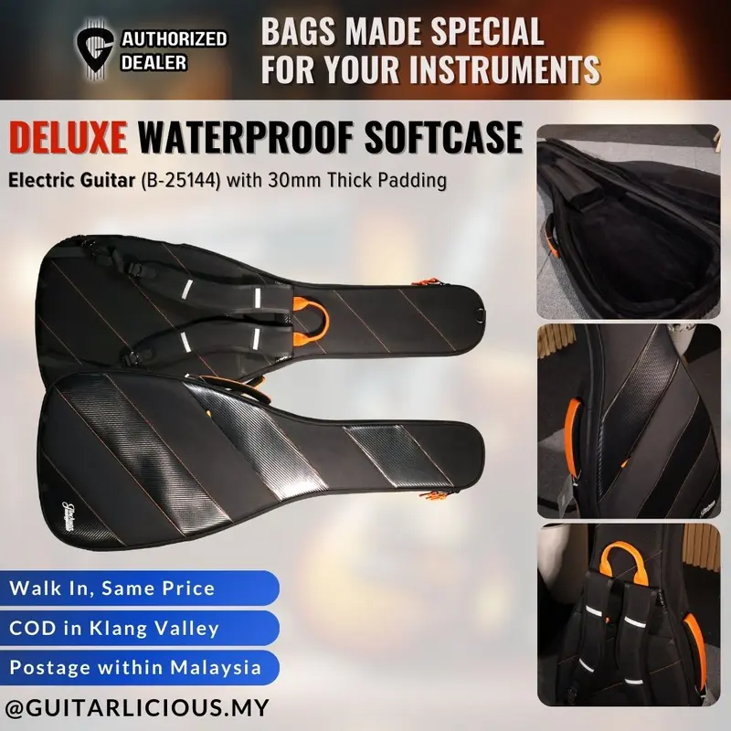 Deluxe Waterproof Soft Case for Electric Guitar (B-2514) with 30mm Thick Padding  (For Strat, Tele and Les Paul)