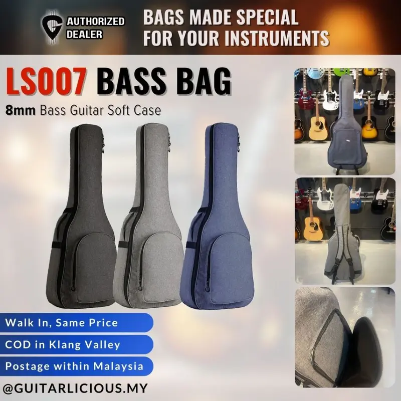 Deluxe 8mm Padded Bass Guitar Bag LS007