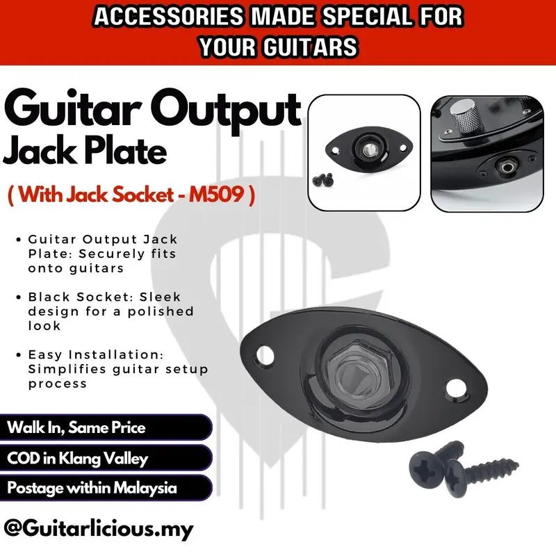 Cat Eyes Jack Plate 1/4" Guitar Jack 6.35mm Output Input Plug Socket for Electric Guitar - MU1981