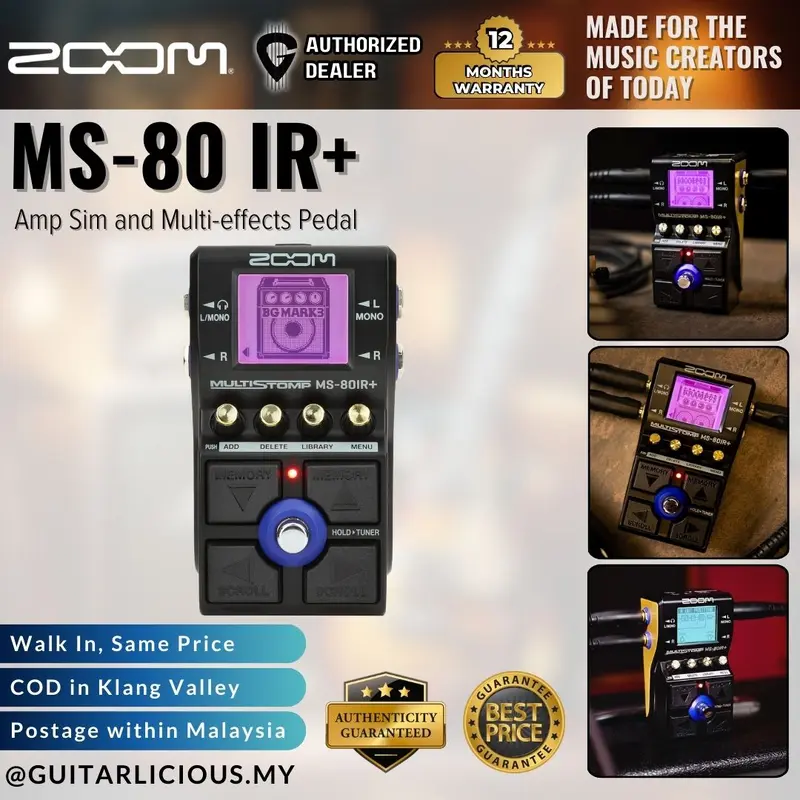 Zoom MS-80 IR+ Amp Sim and Multi-effects Pedal ( MS-80IR )