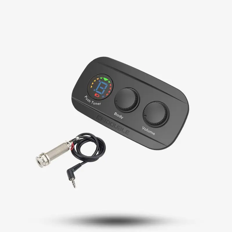 X2 DOUBLE T6 Dual Pickup System (Piezo + Mic) with Build in Tuner for Acoustic Guitar