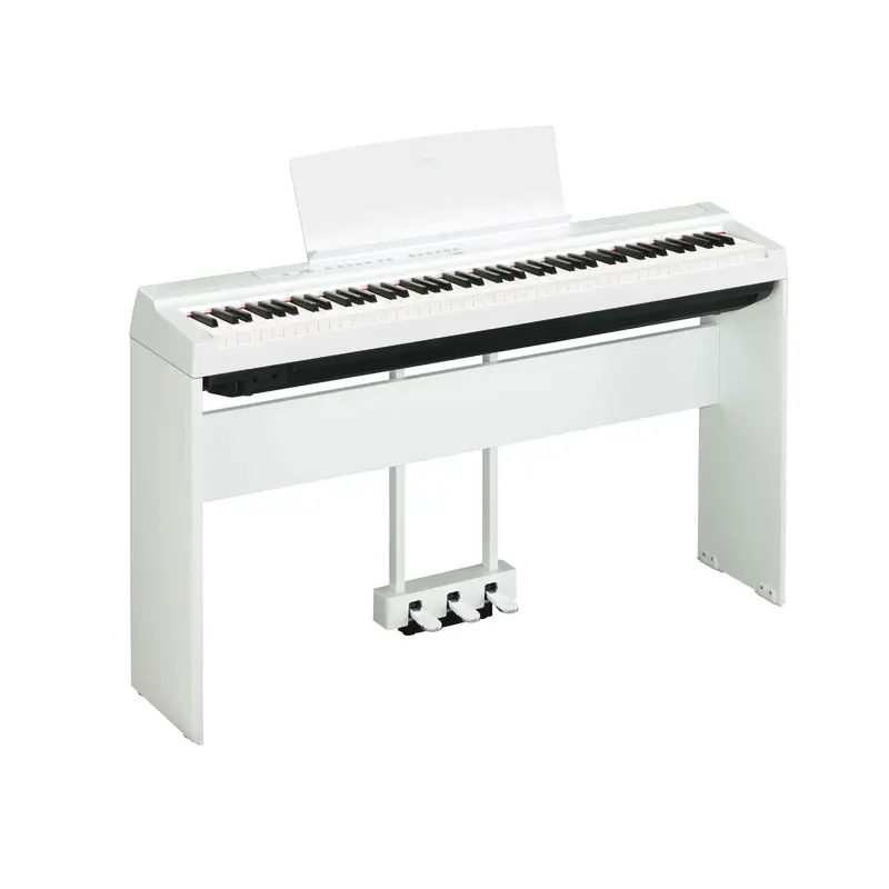 Yamaha P125A 88-Keys Digital Piano 10 in 1 Performing Wooden Stand Package, White ( P125 / P-125 )
