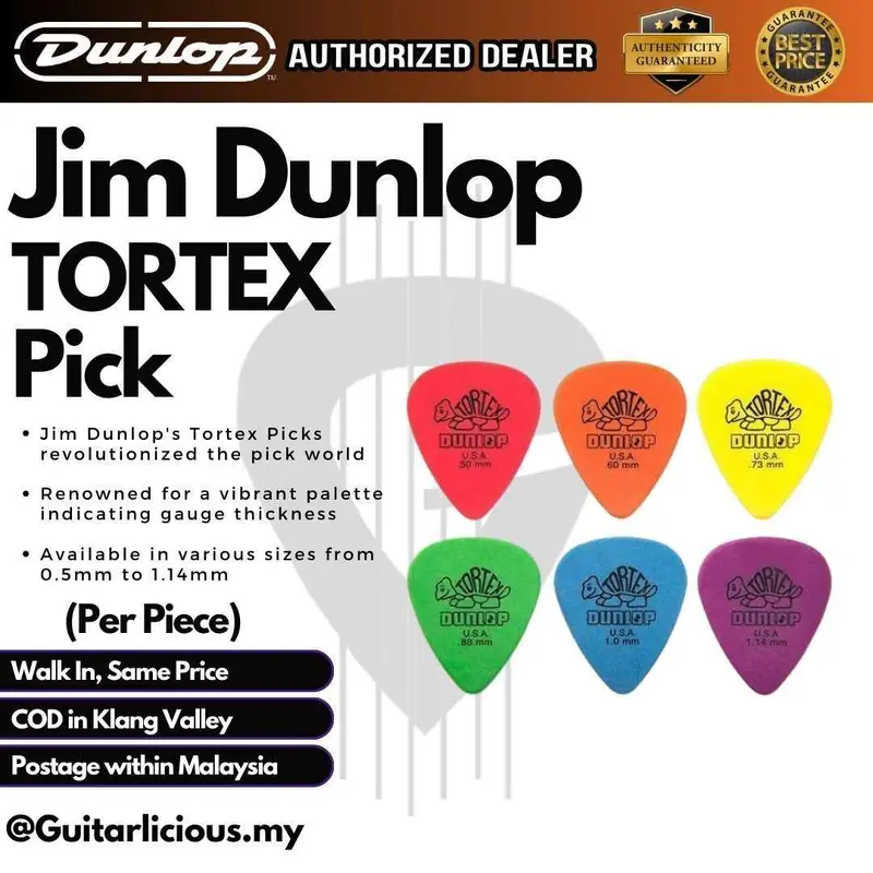 Tortex Guitar Picks Jim Dunlop Standard Guitar Picks