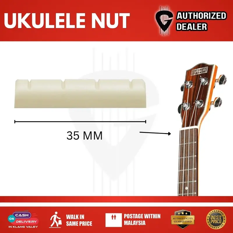 Ukulele Nut & Saddle  Ukulele (Plastic/Bone Compatible) (35mm / 55mm)