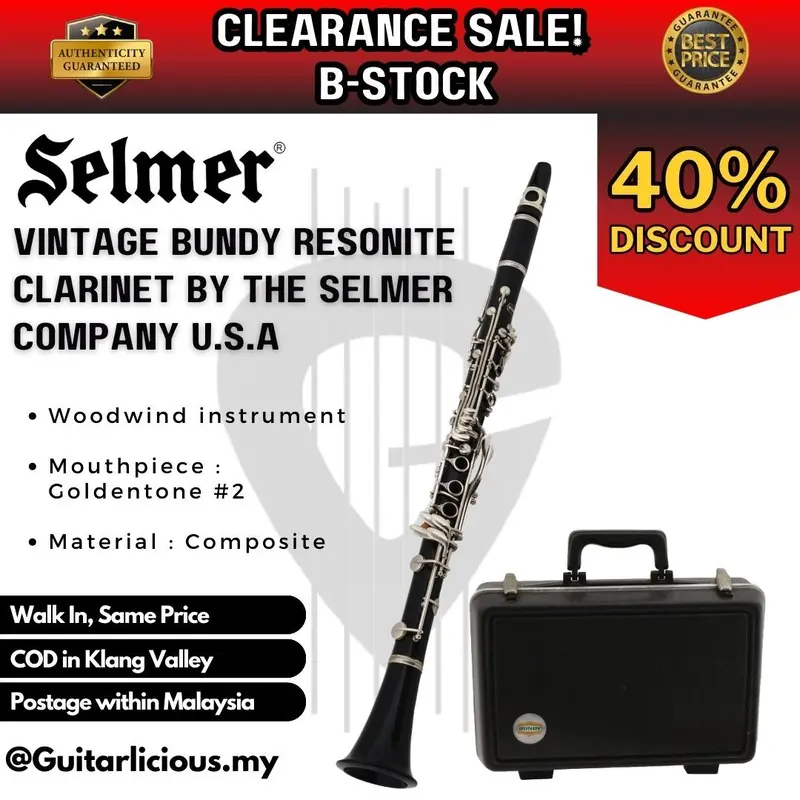 Vintage Bundy Resonite Clarinet by The Selmer Company U.S.A [ B-STOCK / Clearance Sales ]