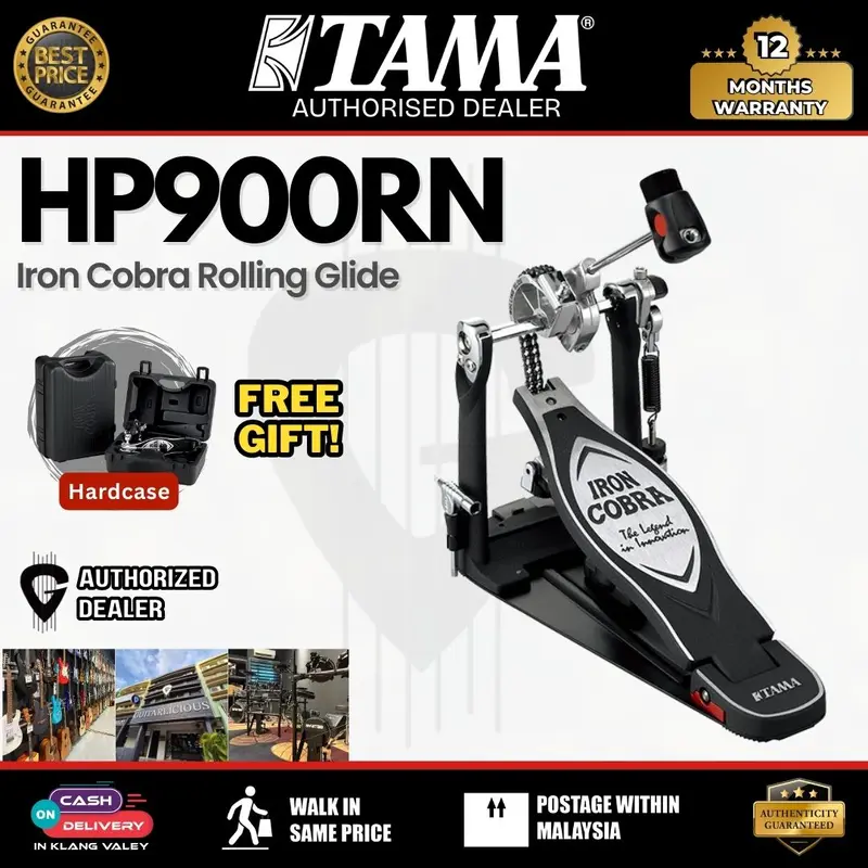 Tama HP900RN Iron Cobra Rolling Glide - Single Kick Drum Pedal with Case ( HP900RN /900RN  / HP-900RN )