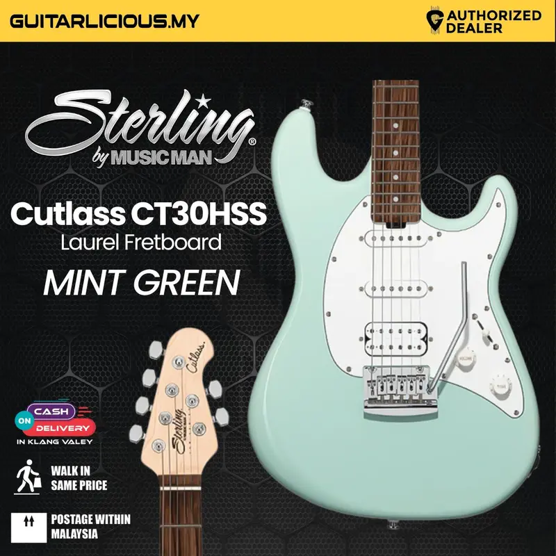 Sterling By Music Man Cutlass CT30HSS Electric Guitar with Laurel Fretboard - Mint Green ( CT30 / CT30-HSS )