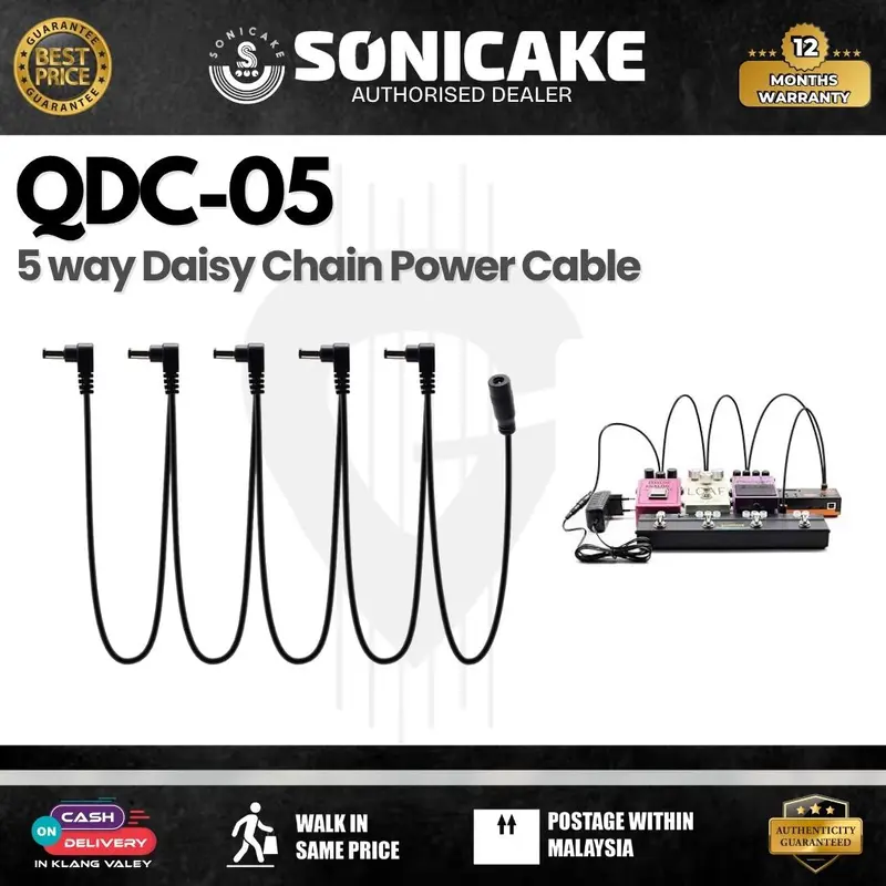 SONICAKE QDC Series Daisy Chain Power Cable for Guitar Effects Pedal ( 5-Way / 10-Way)