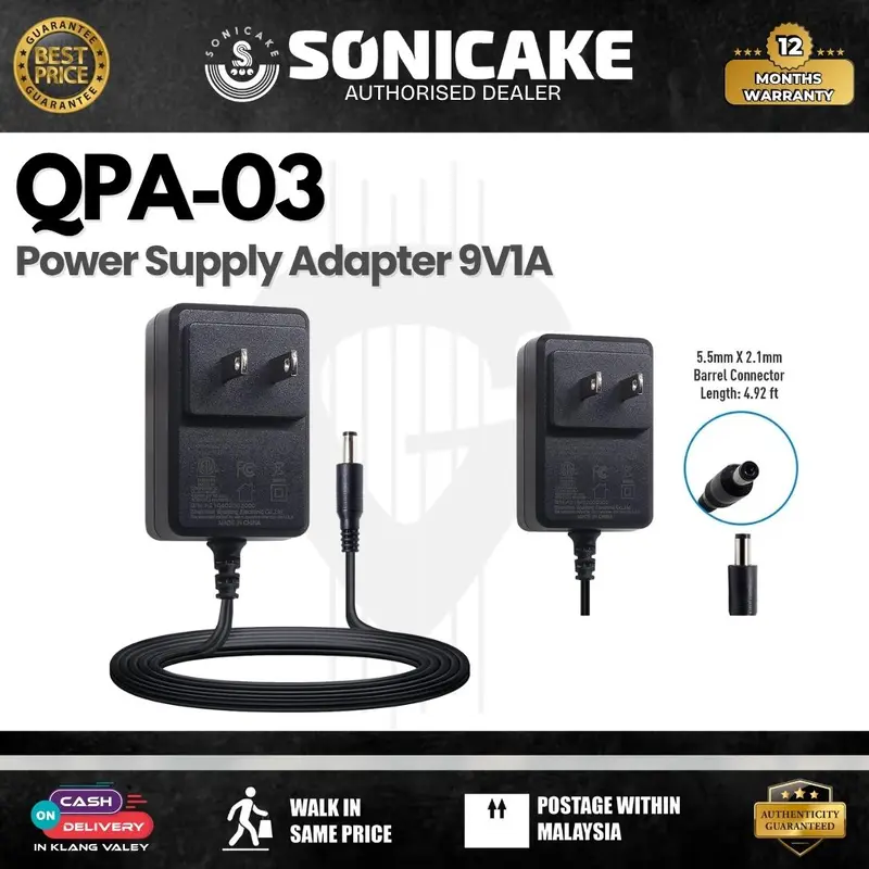 SONICAKE QPA-03 Power Supply Adapter 9V1A - ( QPA-03 )