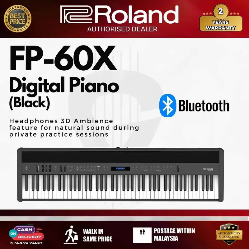 Roland FP-60X Digital Piano - Black / White